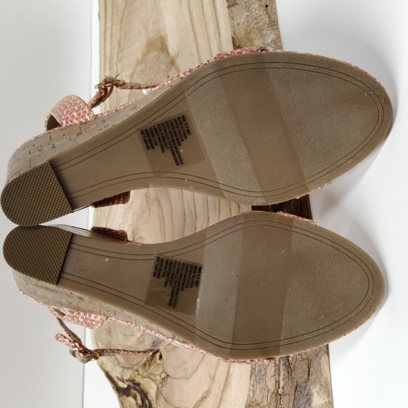 Lc Lauren Conrad Limestone Cora Wedges, Light Orange/Pink Size 9.5 - Picture 10 of 12